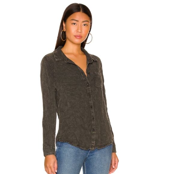 Chaser Mineral Wash Soft Button-Up Top in Black & Gray – NWOT Size Medium - Picture 1 of 3